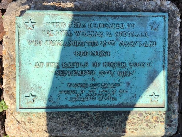 COLONEL WILLIAM M. MCDONALD WAR MEMORIAL TREE PLAQUE