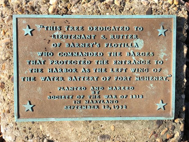 LIEUTENANT S. RUTTER WAR MEMORIAL TREE PLAQUE