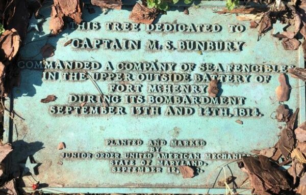 CAPTAIN M.S. BUNBURY WAR MEMORIAL TREE PLAQUE