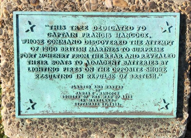 CAPTAIN FRANCIS HANCOCK WAR MEMORIAL TREE PLAQUE