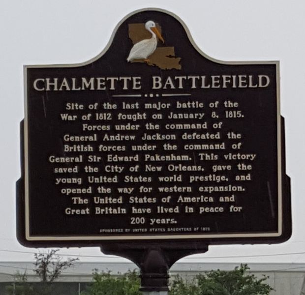 CHALMETTE BATTLEFIELD WAR MEMORIAL MARKER
