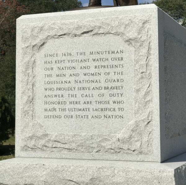 LOUISIANA NATIONAL GUARD WAR MEMORIAL STONE