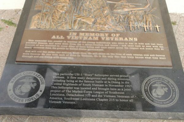 SOUTHWEST LOUISIANA VIETNAM VETERANS MEMORIAL PLAQUE A