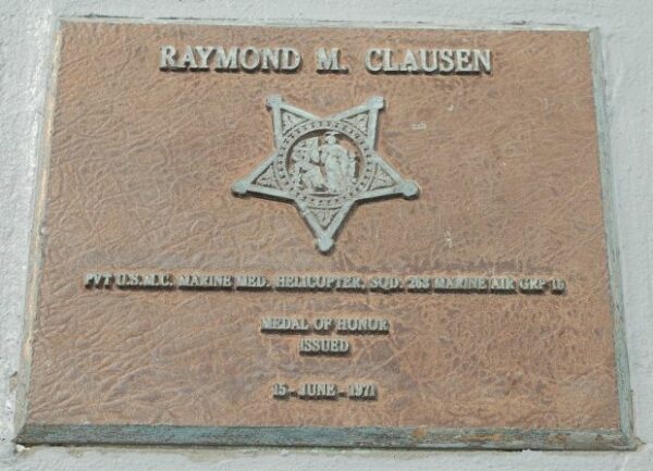 RAYMOND M. CLAUSEN MEDAL OF HONOR WAR MEMORIAL PLAQUE