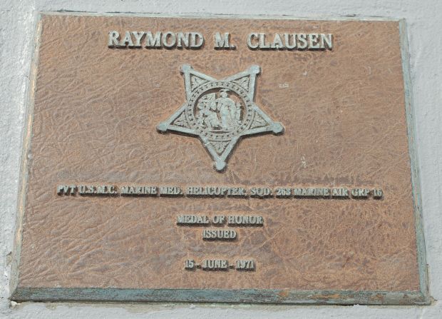 RAYMOND M. CLAUSEN MEDAL OF HONOR WAR MEMORIAL PLAQUE