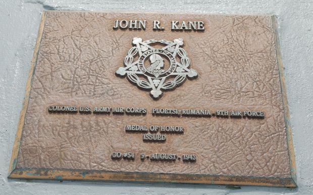 JOHN R. KANE MEDAL OF HONOR WAR MEMORIAL PLAQUE