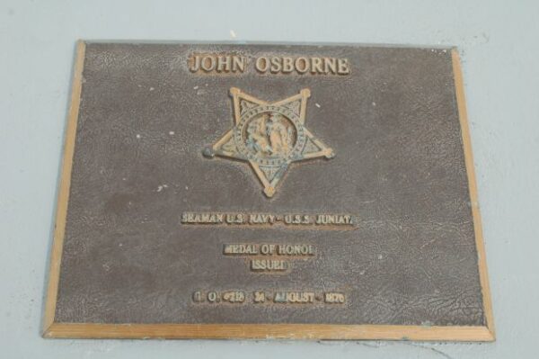 JOHN OSBORNE MEDAL OF HONOR WAR MEMORIAL PLAQUE