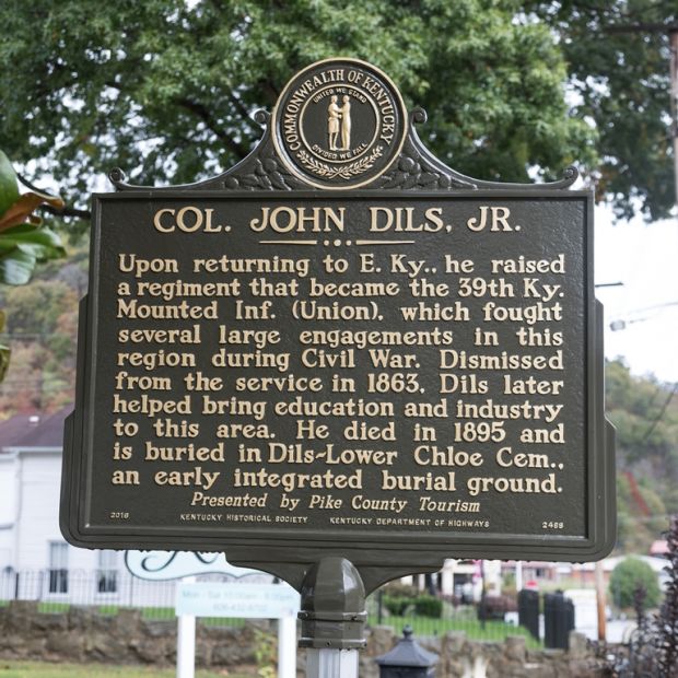 COL. JOHN DILS, JR. MEMORIAL MARKER BACK