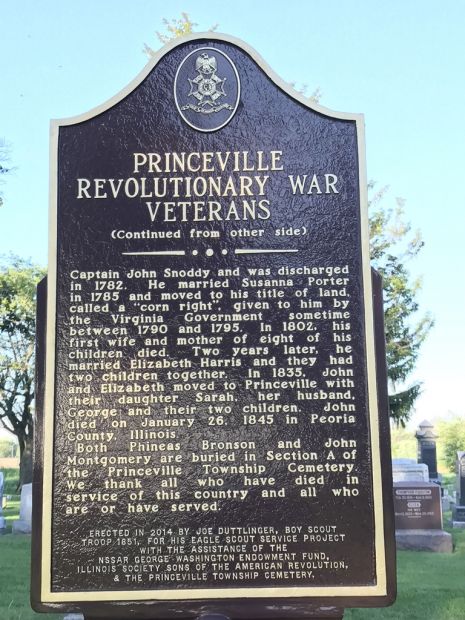 PRINCEVILLE REVOLUTIONARY WAR VETERANS MEMORIAL MARKER BACK