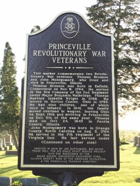 PRINCEVILLE REVOLUTIONARY WAR VETERANS MEMORIAL MARKER FRONT