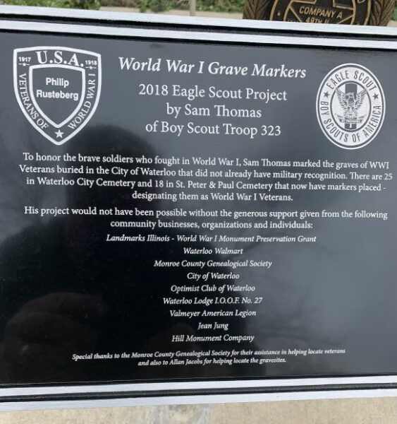 WORLD WAR I GRAVE MARKERS MEMORIAL PLAQUE