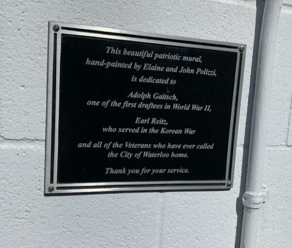 WATERLOO PATRIOTIC MURAL MEMORIAL PLAQUE