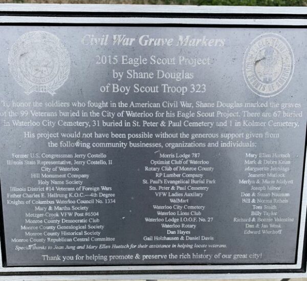 CIVIL WAR GRAVE MARKERS MEMORIAL PLAQUE