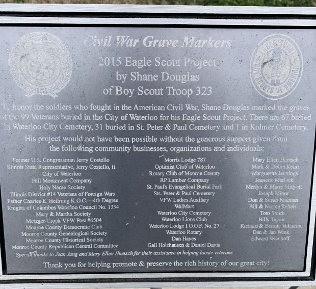 CIVIL WAR GRAVE MARKERS MEMORIAL PLAQUE