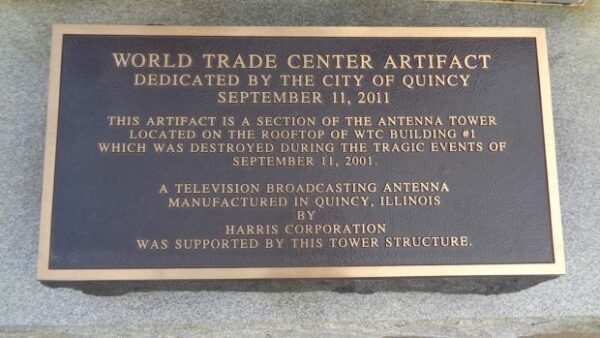 WORLD TRADE CENTER ARTIFACT MEMORIAL PLAQUE