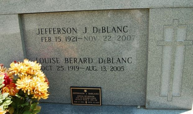 JEFFERSON J. DEBLANC MEDAL OF HONOR WAR MEMORIAL GRAVESTONE