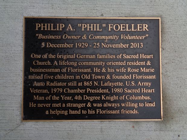 PHILIP A. “PHIL” FOELLER MEMORIAL PLAQUE
