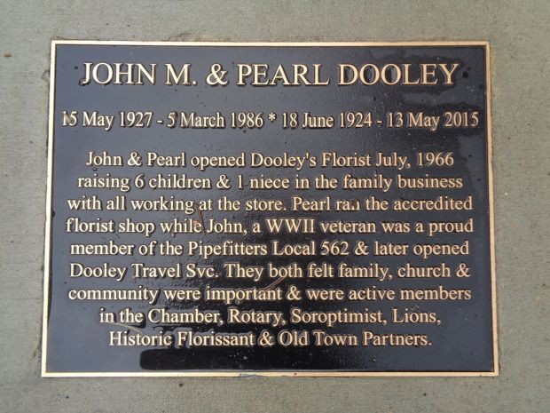 JOHN M. & PEARL DOOLEY WAR MEMORIAL PLAQUE