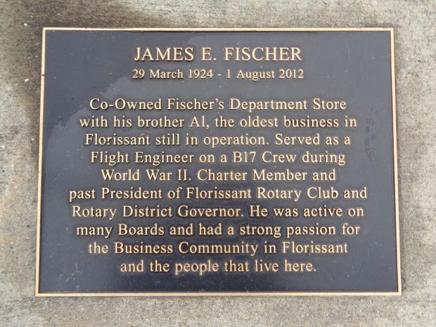 JAMES E. FISCHER WAR MEMORIAL PLAQUE