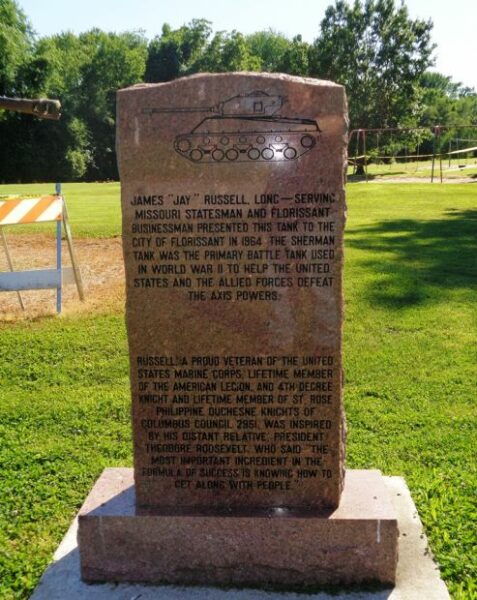 JAMES “JAY” RUSSELL TANK WAR MEMORIAL STONE FRONT