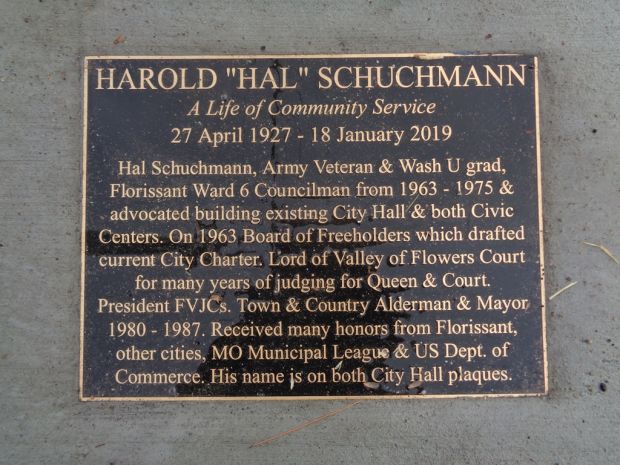 HAROLD “HAL” SCHUCHMANN MEMORIAL PLAQUE