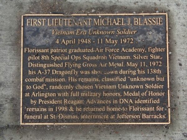 FIRST LIEUTENANT MICHAEL J. BLASSIE MEDAL OF HONOR MEMORIAL PLAQUE