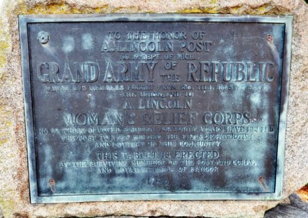 BANGOR GRAND ARMY OF THE REPUBLIC MEMORIAL PLAQUE