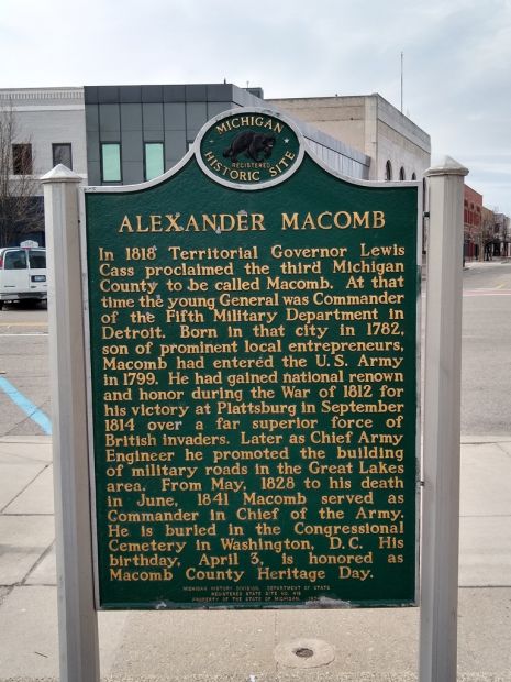 ALEXANDER MACOMB WAR MEMORIAL MARKER