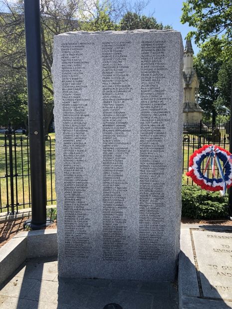 WORCESTER WORLD WAR II MEMORIAL HONOR ROLL STONE A
