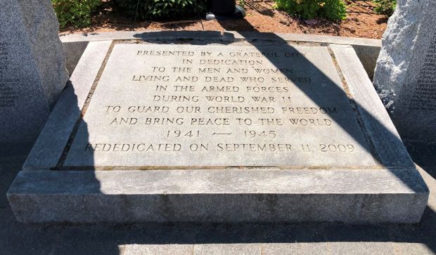WORCESTER WORLD WAR II MEMORIAL DEDICATION STONE