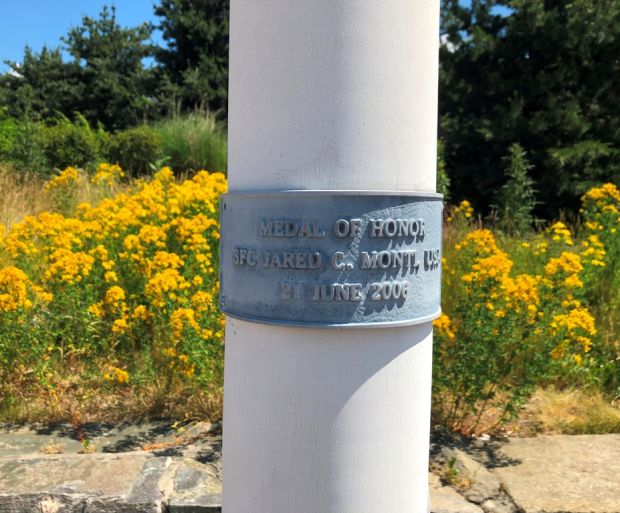 SFC JARED C. MONTI MEDAL OF HONOR FLAGPOLE MEMORIAL PLAQUE