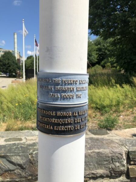 PUERTO RICAN 65TH US ARMY INFANTRY REGIMENT FLAGPOLE MEMORIAL PLAQUE