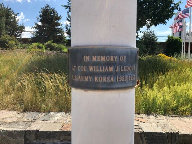 LT COL WILLIAM J LEDOUX FLAGPOLE MEMORIAL PLAQUE