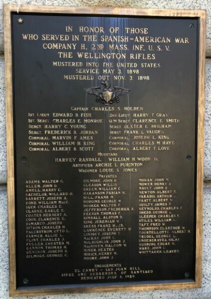 COMPANY H, 2ND MASS. INF. U.S.V. WAR MEMORIAL PLAQUE