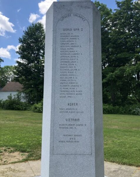 WINCHENDON WAR VETERANS MEMORIAL SIDE B