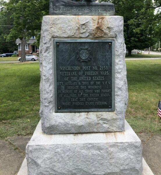 WINCHENDON POST NO. 2158 WAR VETERANS MEMORIAL PLAQUE