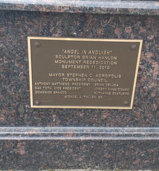 “ANGEL IN ANGUISH” 9/11 WAR MEMORIAL PLAQUE