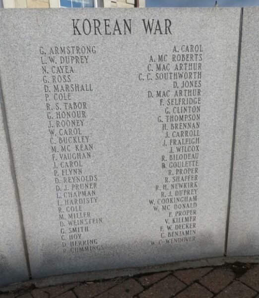 TOWN OF AMENIA WAR VETERANS MEMORIAL STONE F