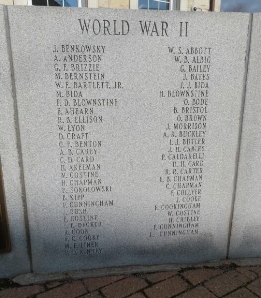 TOWN OF AMENIA WAR VETERANS MEMORIAL STONE E