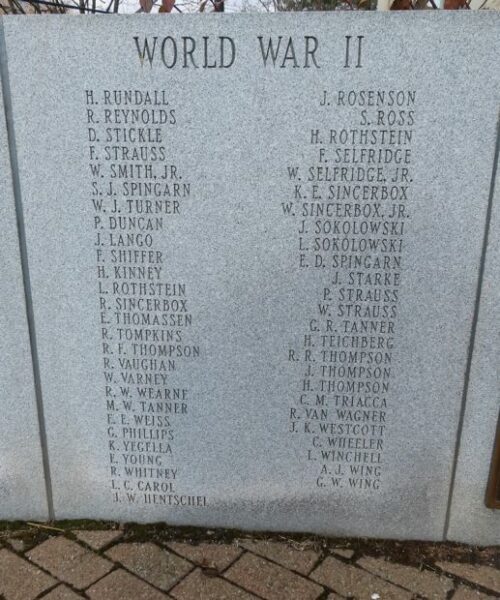 TOWN OF AMENIA WAR VETERANS MEMORIAL STONE D