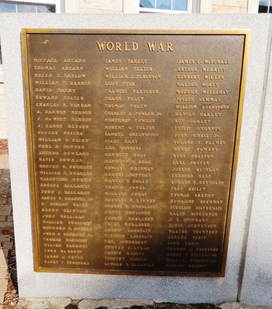 TOWN OF AMENIA WAR VETERANS MEMORIAL PLAQUE C