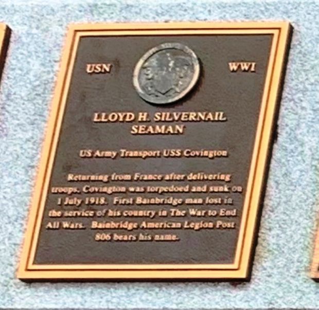 LLOYD H. SILVERNAIL WAR MEMORIAL PLAQUE