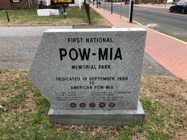 FIRST NATIONAL POW-MIA MEMORIAL PARK ENTRANCE STONE