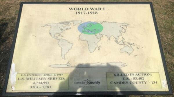CAMDEN COUNTY WORLD WAR I MEMORIAL MAP