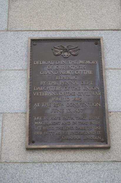 YORK COUNTY DAUGHTERS OF THE UNION VETERANS MEMORIAL PLAQUE