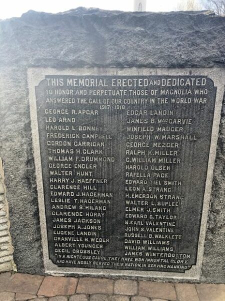 BOROUGH OF MAGNOLIA WAR VETERANS MEMORIAL PLAQUE A