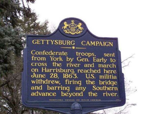 GETTYSBURG CAMPAIGN WAR MEMORIAL MARKER XIV