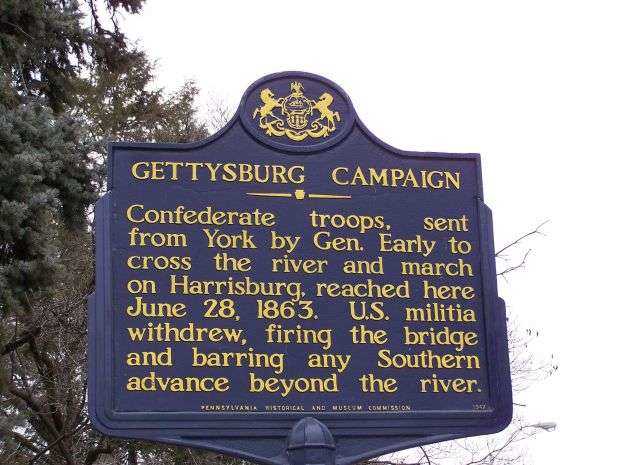 GETTYSBURG CAMPAIGN WAR MEMORIAL MARKER XIV