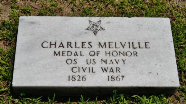 CHARLES MELVILLE MEDAL OF HONOR WAR MEMORIAL GRAVESTONE