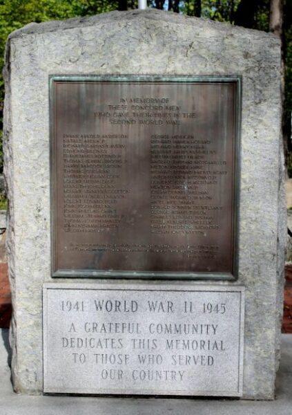 CONCORD WAR VETERANS MEMORIAL STONE A